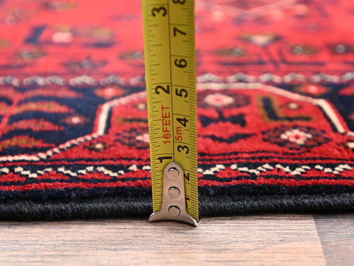 3'3" x 5'5" New Hand Knotted Red Wool Rectangle Oriental Rug - MOA1022452