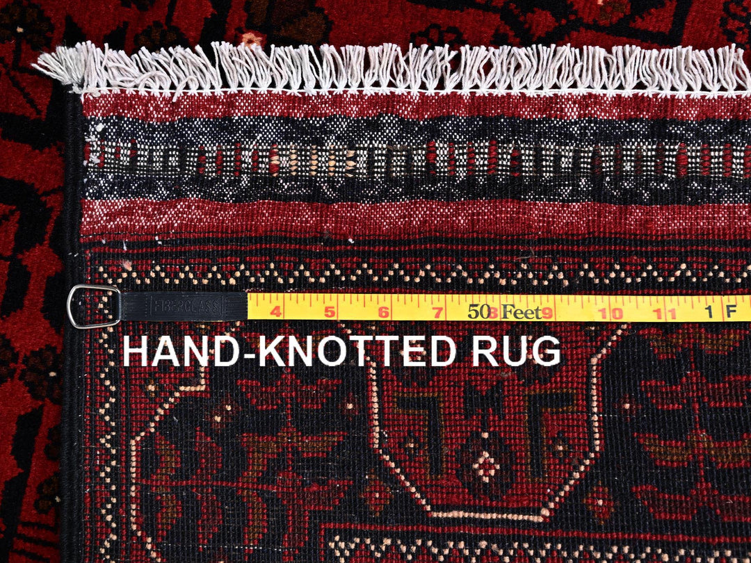 3'3" x 5'5" New Hand Knotted Red Wool Rectangle Oriental Rug - MOA1022452