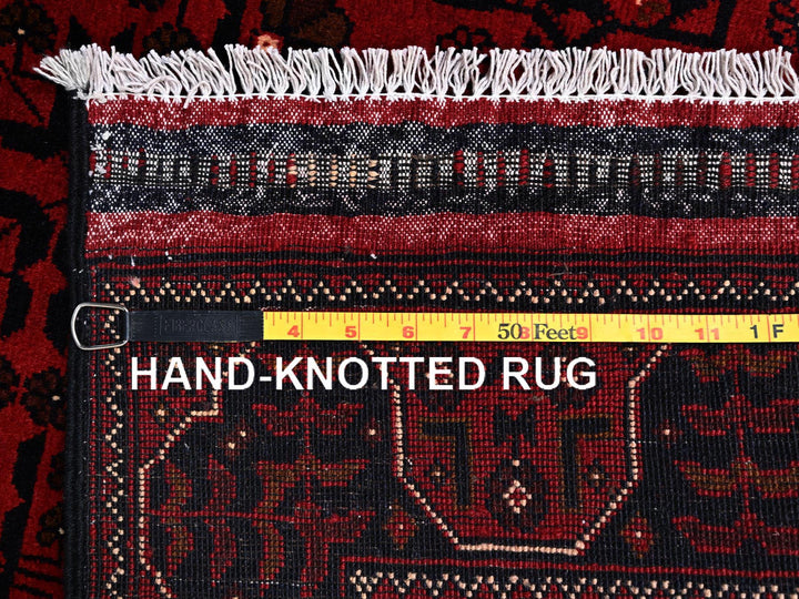 3'3" x 5'5" New Hand Knotted Red Wool Rectangle Oriental Rug - MOA1022452