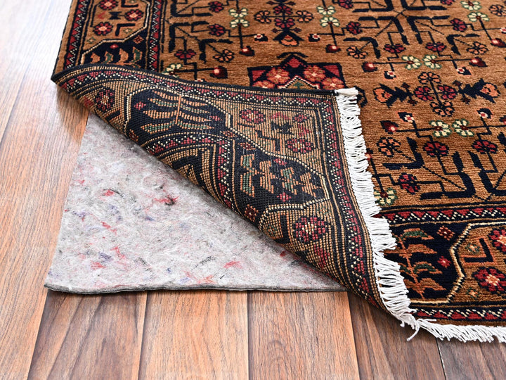 3'3" x 6'2" New Hand Knotted Brown Wool Runner Oriental Rug - MOA1022453