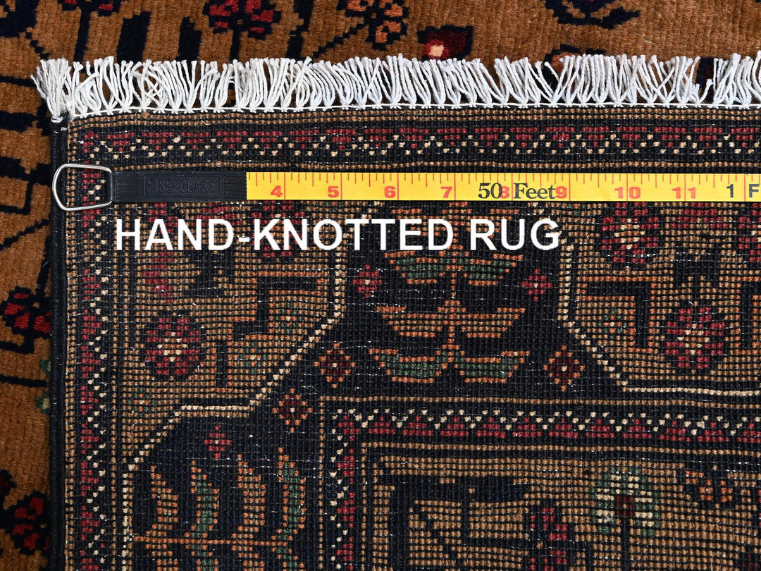 3'3" x 6'2" New Hand Knotted Brown Wool Runner Oriental Rug - MOA1022453