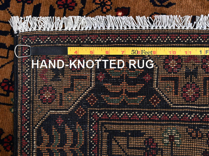 3'3" x 6'2" New Hand Knotted Brown Wool Runner Oriental Rug - MOA1022453