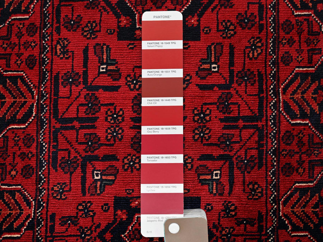 1'10" x 5'1" New Hand Knotted Red Wool Runner Oriental Rug - MOA1022455