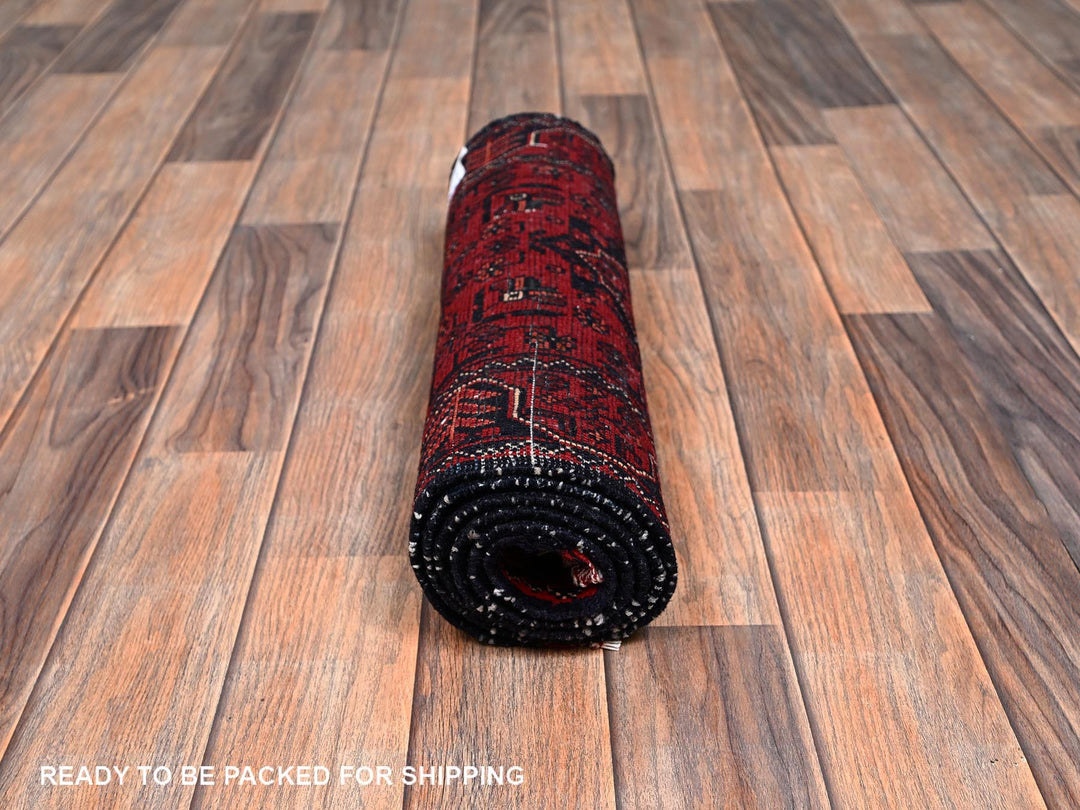 1'10" x 5'1" New Hand Knotted Red Wool Runner Oriental Rug - MOA1022455