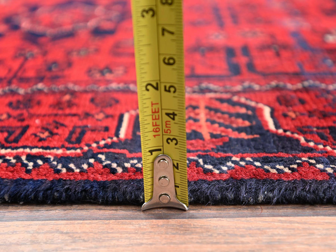 1'10" x 5'1" New Hand Knotted Red Wool Runner Oriental Rug - MOA1022455