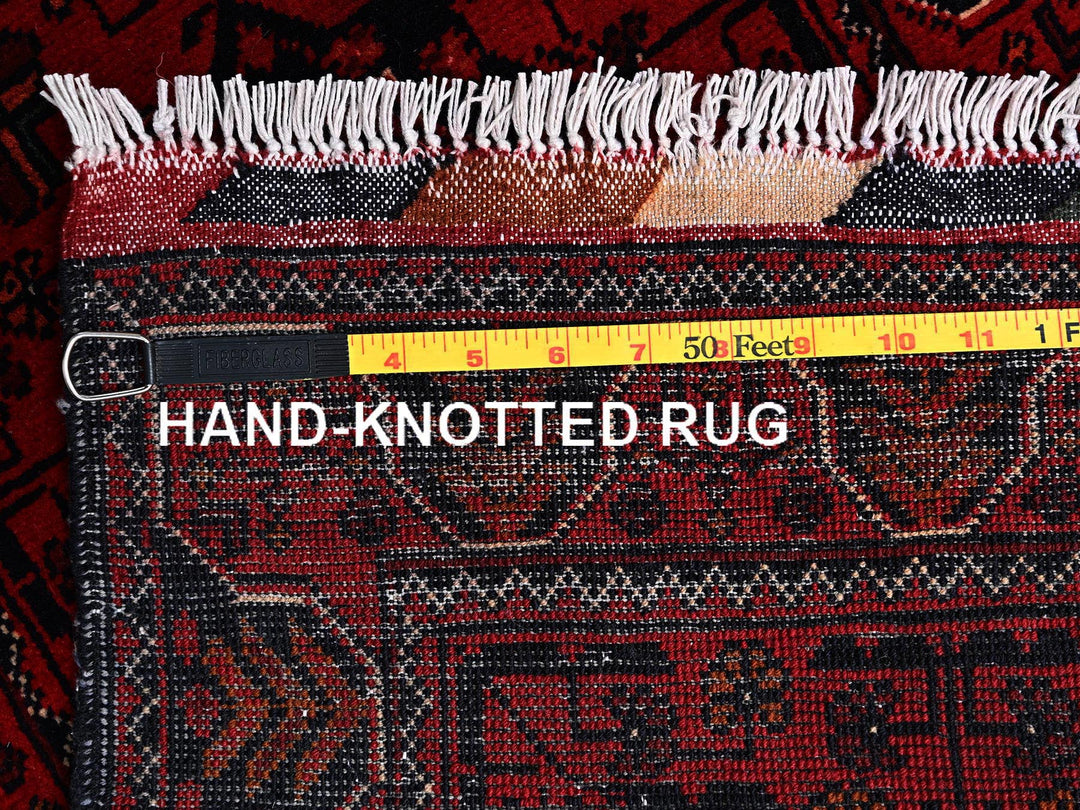 1'10" x 5'1" New Hand Knotted Red Wool Runner Oriental Rug - MOA1022455