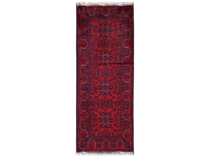 1'10" x 4'11" New Hand Knotted Red Wool Runner Oriental Rug - MOA1022456