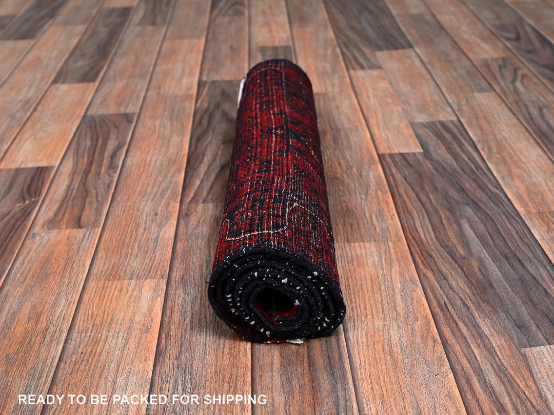 1'10" x 4'11" New Hand Knotted Red Wool Runner Oriental Rug - MOA1022456