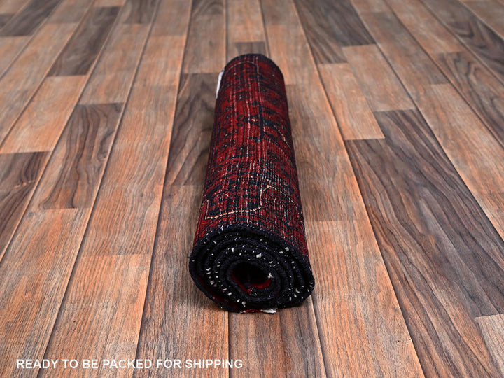1'10" x 4'11" New Hand Knotted Red Wool Runner Oriental Rug - MOA1022456