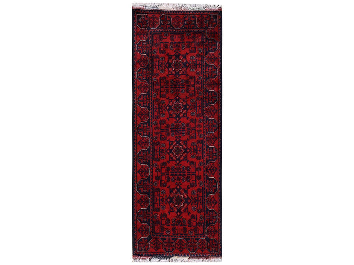 1'10" x 4'11" New Hand Knotted Red Wool Runner Oriental Rug - MOA1022457