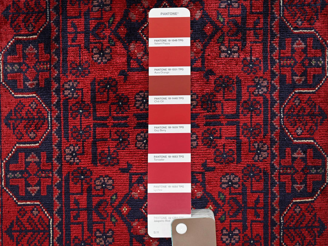 1'10" x 4'11" New Hand Knotted Red Wool Runner Oriental Rug - MOA1022457