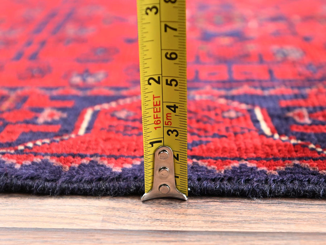 1'10" x 4'11" New Hand Knotted Red Wool Runner Oriental Rug - MOA1022457