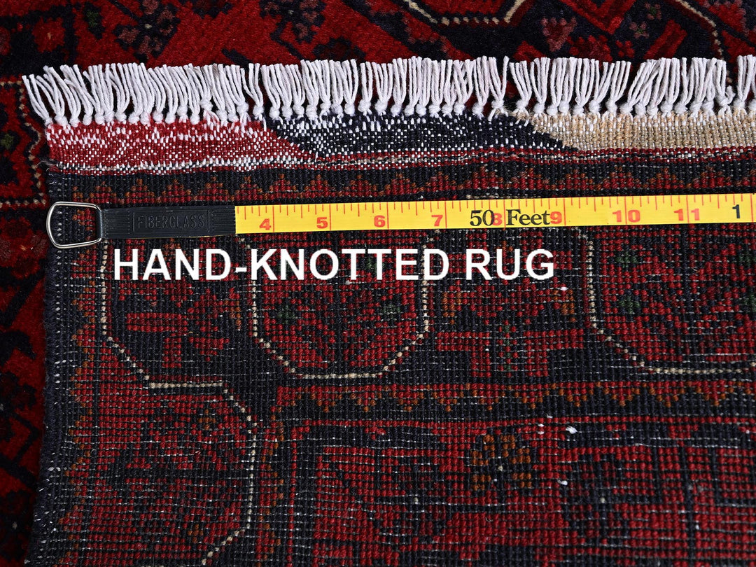 1'10" x 4'11" New Hand Knotted Red Wool Runner Oriental Rug - MOA1022457