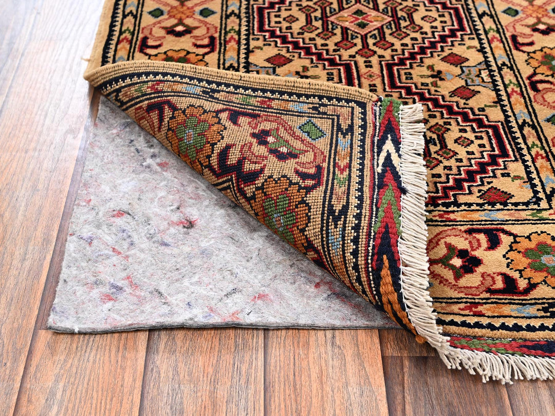 2'2" x 5'1" New Hand Knotted Beige Wool Runner Oriental Rug - MOA1022459