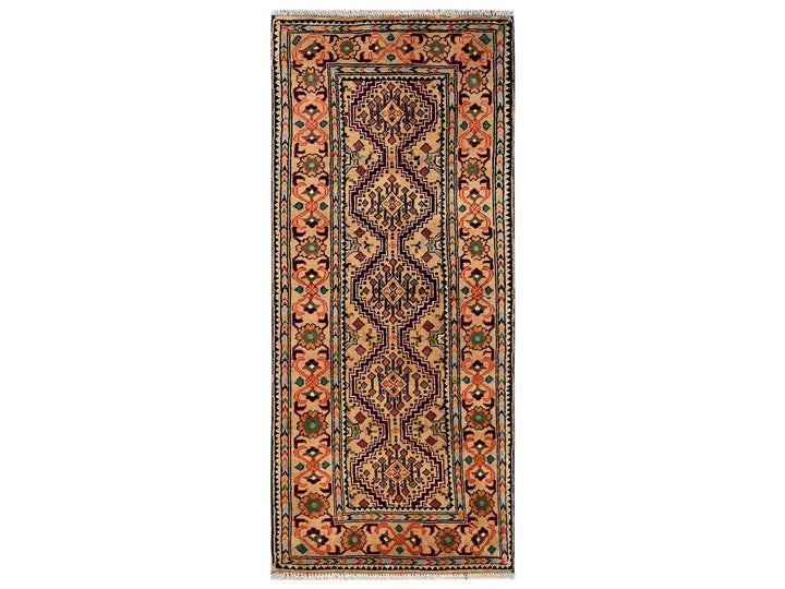 2'2" x 5'2" New Hand Knotted Beige Wool Runner Oriental Rug - MOA1022460