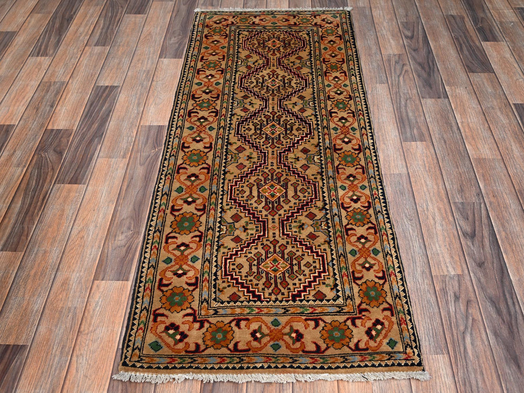 2'2" x 5'2" New Hand Knotted Beige Wool Runner Oriental Rug - MOA1022460