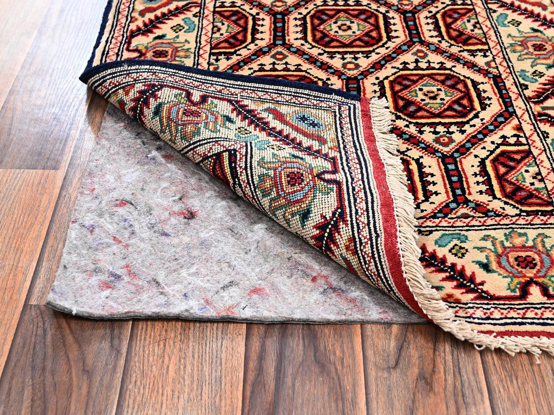 2'1" x 4'3" New Hand Knotted Ivory Wool Rectangle Oriental Rug - MOA1022462
