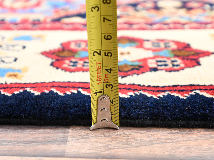 2'1" x 5'5" New Hand Knotted Blue Wool Runner Oriental Rug - MOA1022464