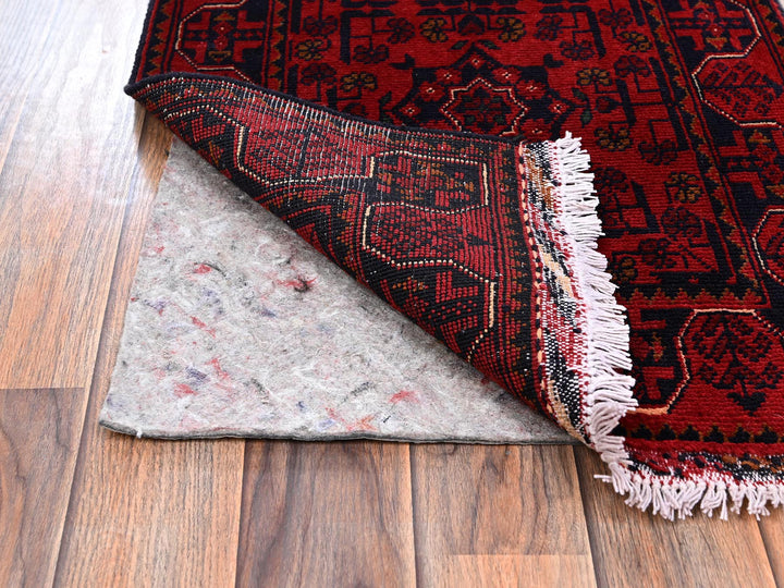 1'10" x 4'10" New Hand Knotted Red Wool Runner Oriental Rug - MOA1022465