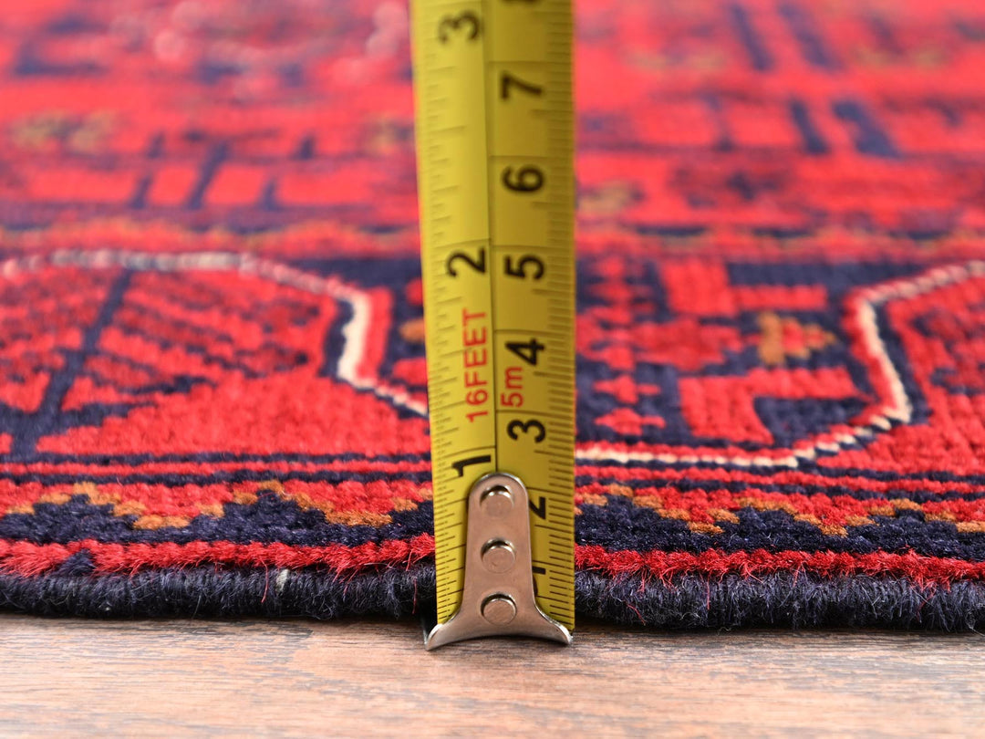 1'10" x 4'10" New Hand Knotted Red Wool Runner Oriental Rug - MOA1022465