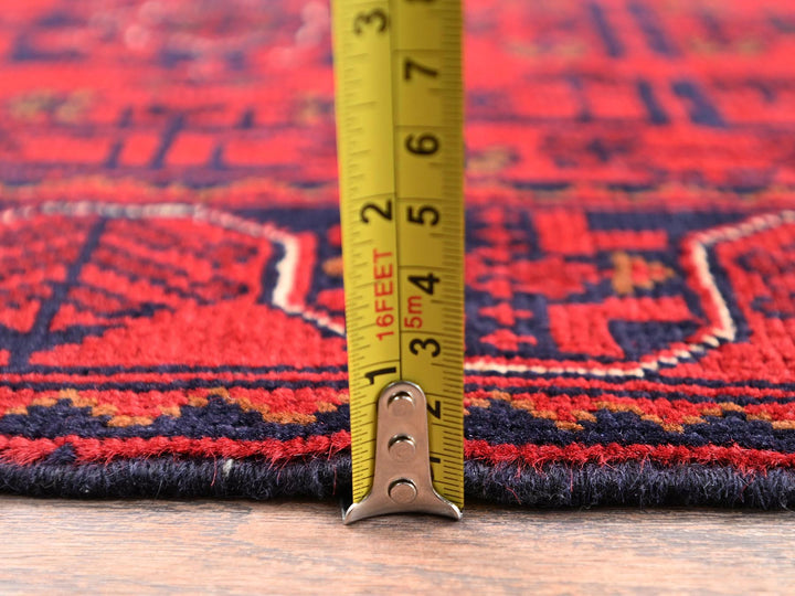 1'10" x 4'10" New Hand Knotted Red Wool Runner Oriental Rug - MOA1022465