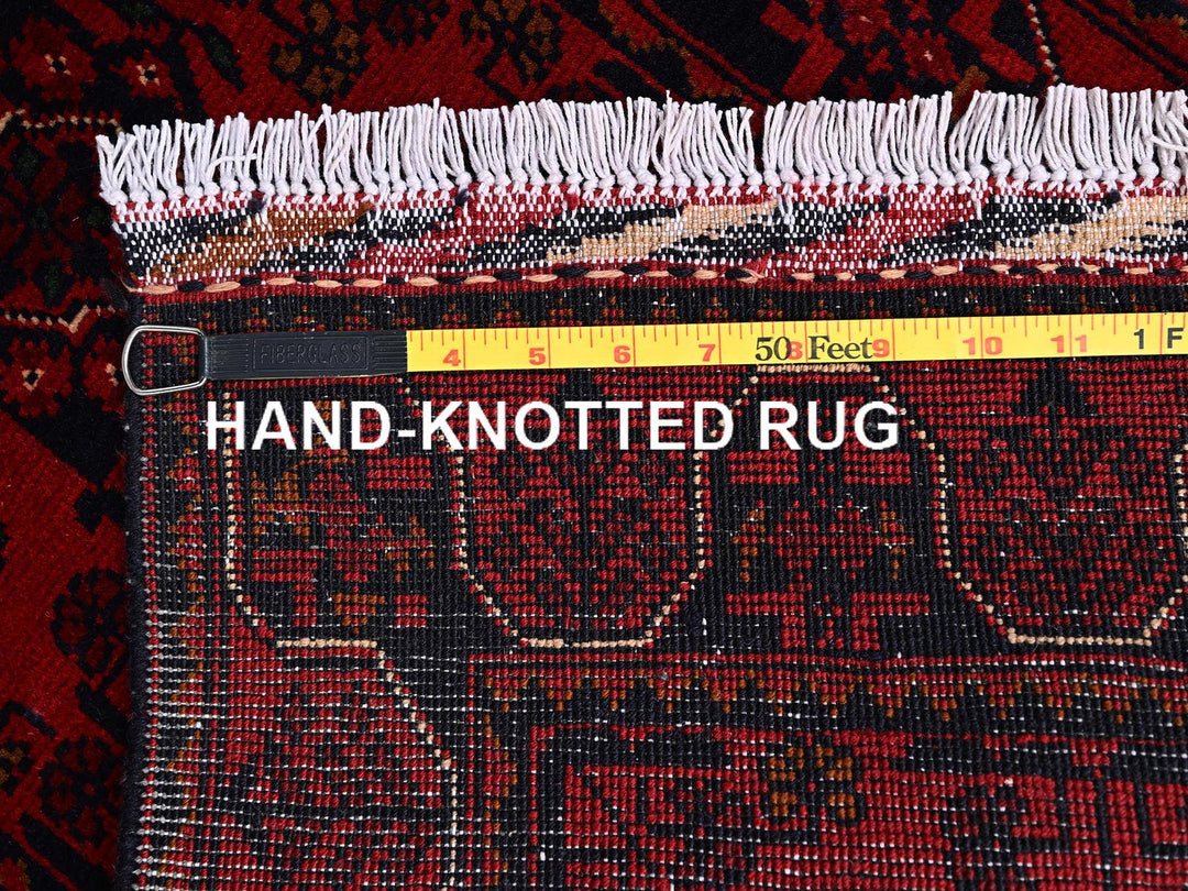 1'10" x 4'10" New Hand Knotted Red Wool Runner Oriental Rug - MOA1022465