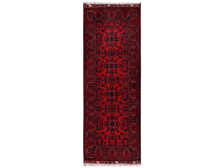 1'9" x 4'11" New Hand Knotted Red Wool Runner Oriental Rug - MOA1022466