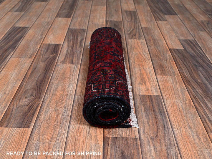 1'9" x 4'11" New Hand Knotted Red Wool Runner Oriental Rug - MOA1022466