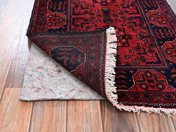 2'1" x 4'9" New Hand Knotted Red Wool Runner Oriental Rug - MOA1022467
