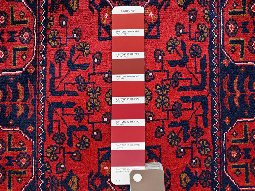 2'1" x 4'9" New Hand Knotted Red Wool Runner Oriental Rug - MOA1022467