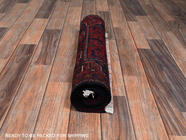 2'1" x 4'9" New Hand Knotted Red Wool Runner Oriental Rug - MOA1022467
