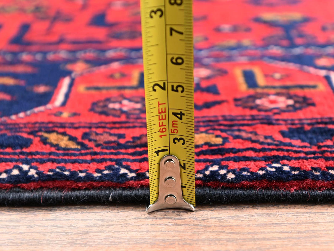 2'1" x 4'9" New Hand Knotted Red Wool Runner Oriental Rug - MOA1022467