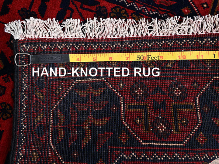 2'1" x 4'9" New Hand Knotted Red Wool Runner Oriental Rug - MOA1022467