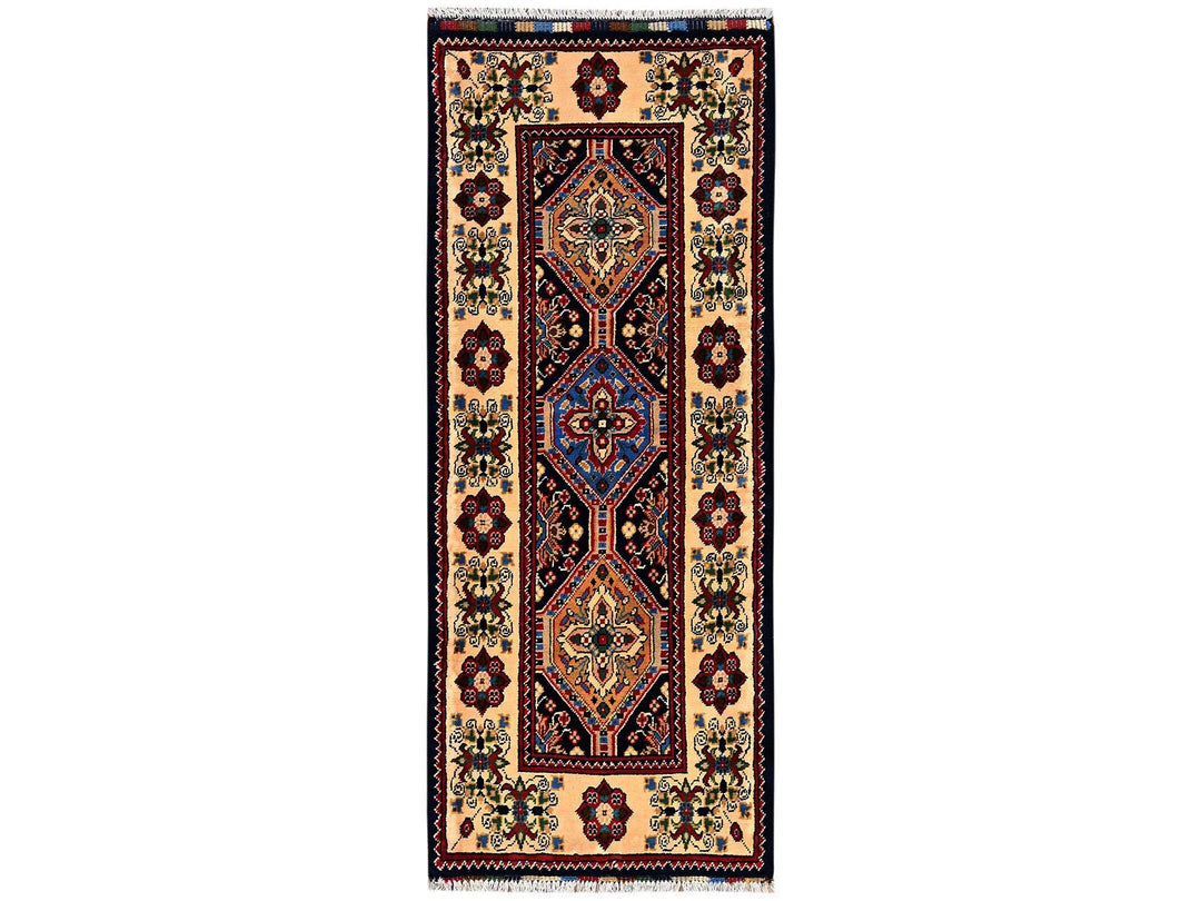 2'2" x 5'4" New Hand Knotted Blue Wool Runner Oriental Rug - MOA1022468