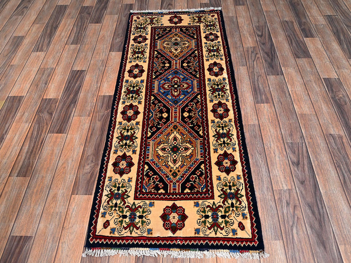 2'2" x 5'4" New Hand Knotted Blue Wool Runner Oriental Rug - MOA1022468