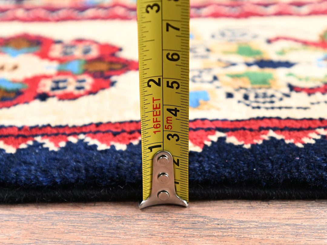 2'2" x 5'4" New Hand Knotted Blue Wool Runner Oriental Rug - MOA1022468