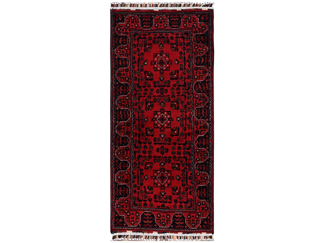 2'2" x 4'10" New Hand Knotted Red Wool Runner Oriental Rug - MOA1022469