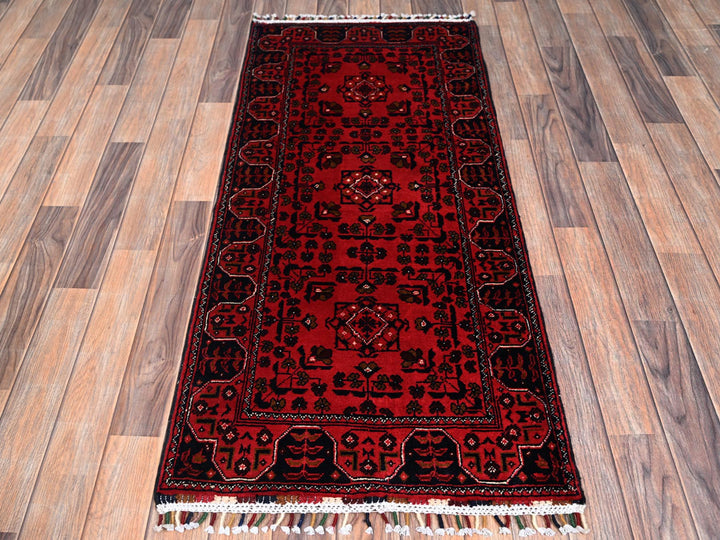 2'2" x 4'10" New Hand Knotted Red Wool Runner Oriental Rug - MOA1022469