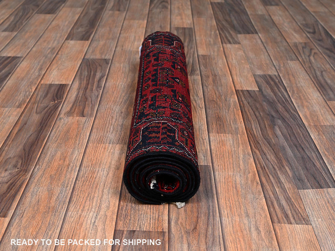 2'2" x 4'10" New Hand Knotted Red Wool Runner Oriental Rug - MOA1022469