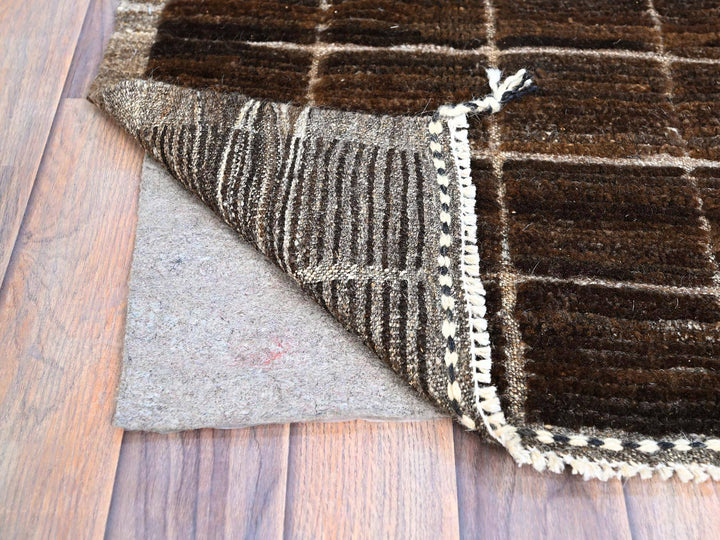 1'8" x 2'0" New Hand Knotted Brown Wool Square Oriental Rug - MOA102246