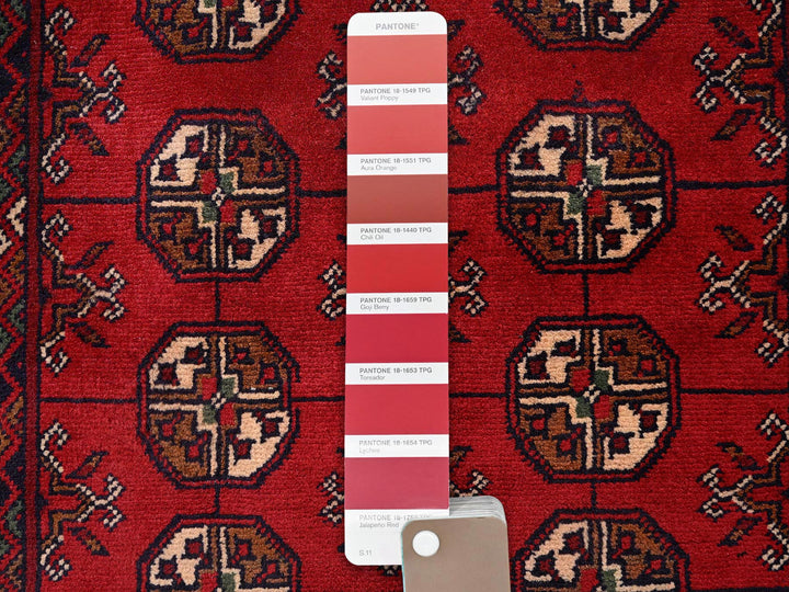 2'2" x 3'1" New Hand Knotted Red Wool Rectangle Oriental Rug - MOA1022470