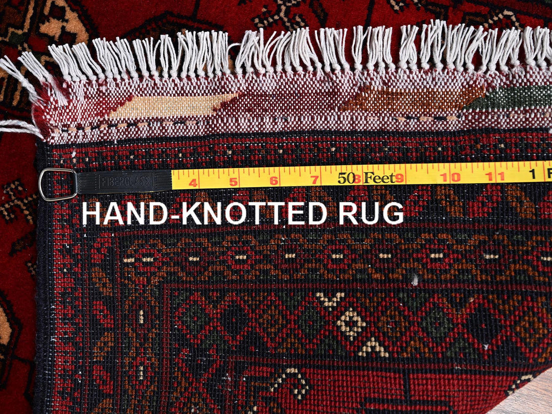 2'2" x 3'1" New Hand Knotted Red Wool Rectangle Oriental Rug - MOA1022470