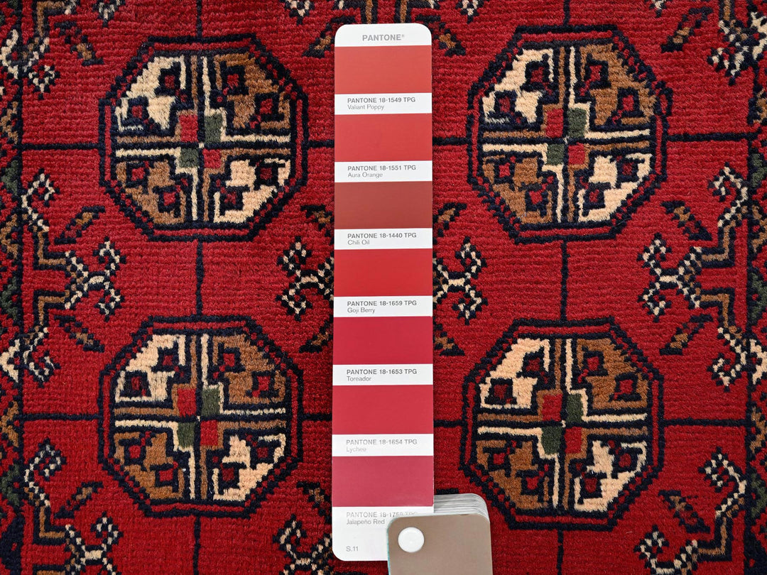 2'0" x 2'10" New Hand Knotted Red Wool Rectangle Oriental Rug - MOA1022471