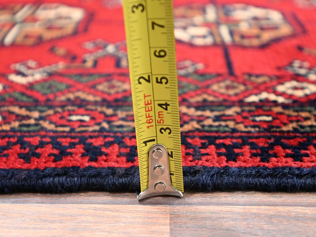 2'0" x 2'10" New Hand Knotted Red Wool Rectangle Oriental Rug - MOA1022471