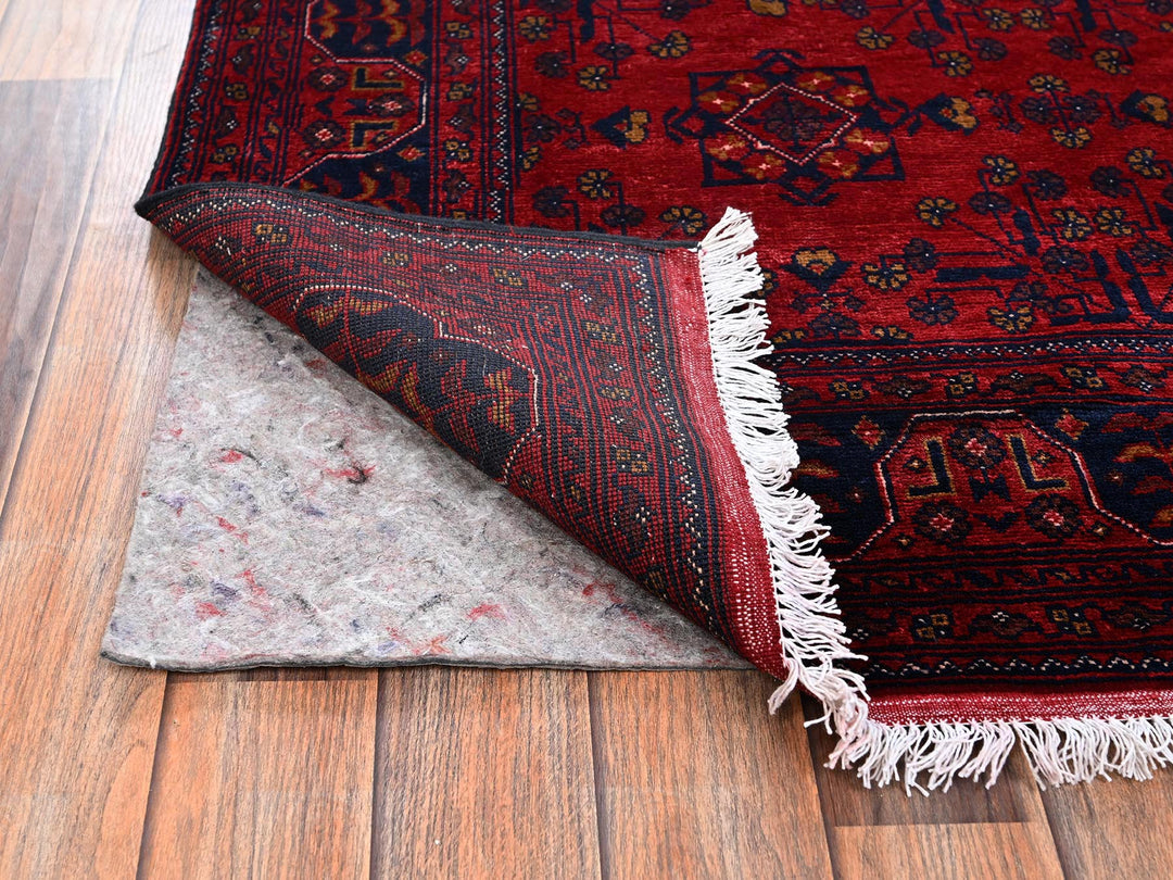 4'11" x 6'5" New Hand Knotted Red Wool Rectangle Oriental Rug - MOA1022472