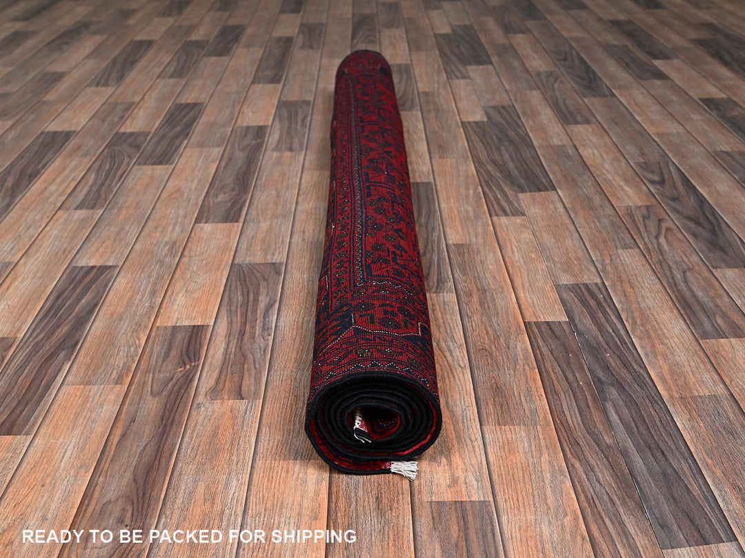 4'11" x 6'5" New Hand Knotted Red Wool Rectangle Oriental Rug - MOA1022472