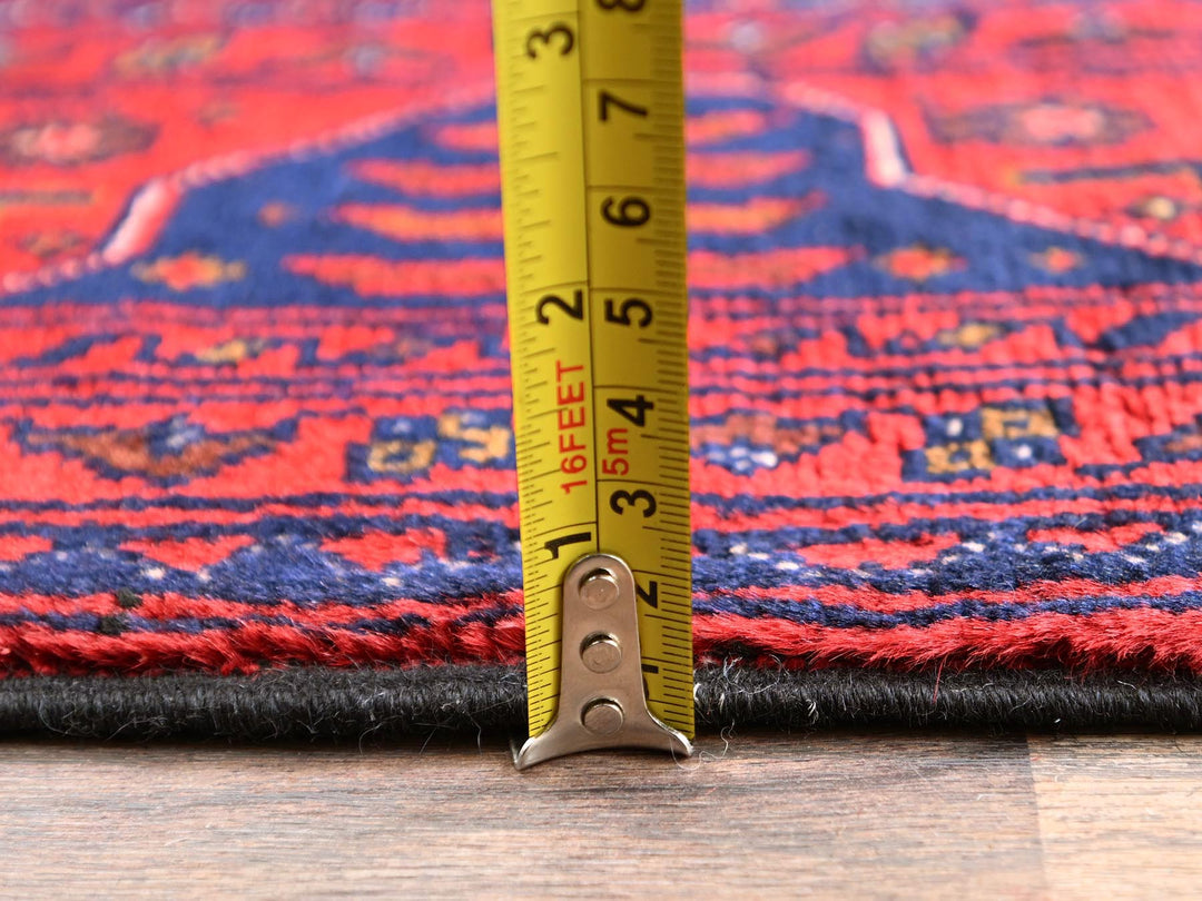 4'11" x 6'5" New Hand Knotted Red Wool Rectangle Oriental Rug - MOA1022472
