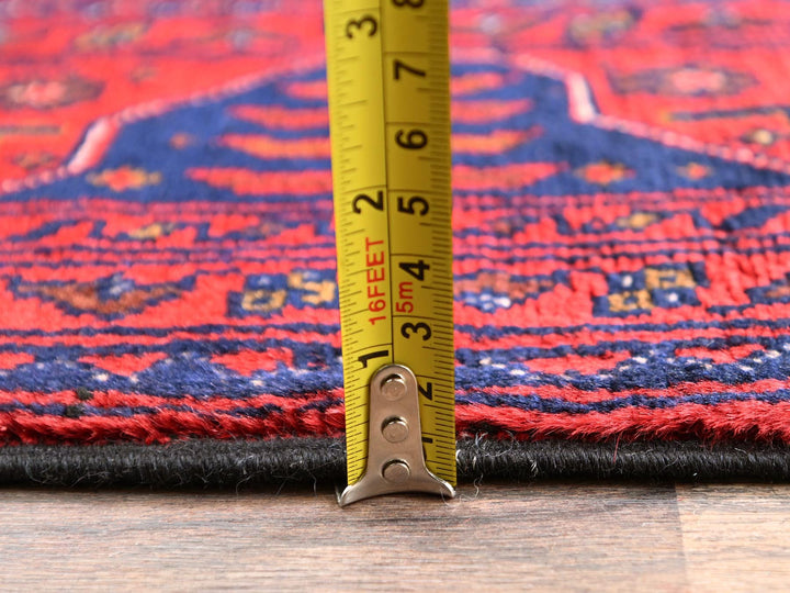 4'11" x 6'5" New Hand Knotted Red Wool Rectangle Oriental Rug - MOA1022472