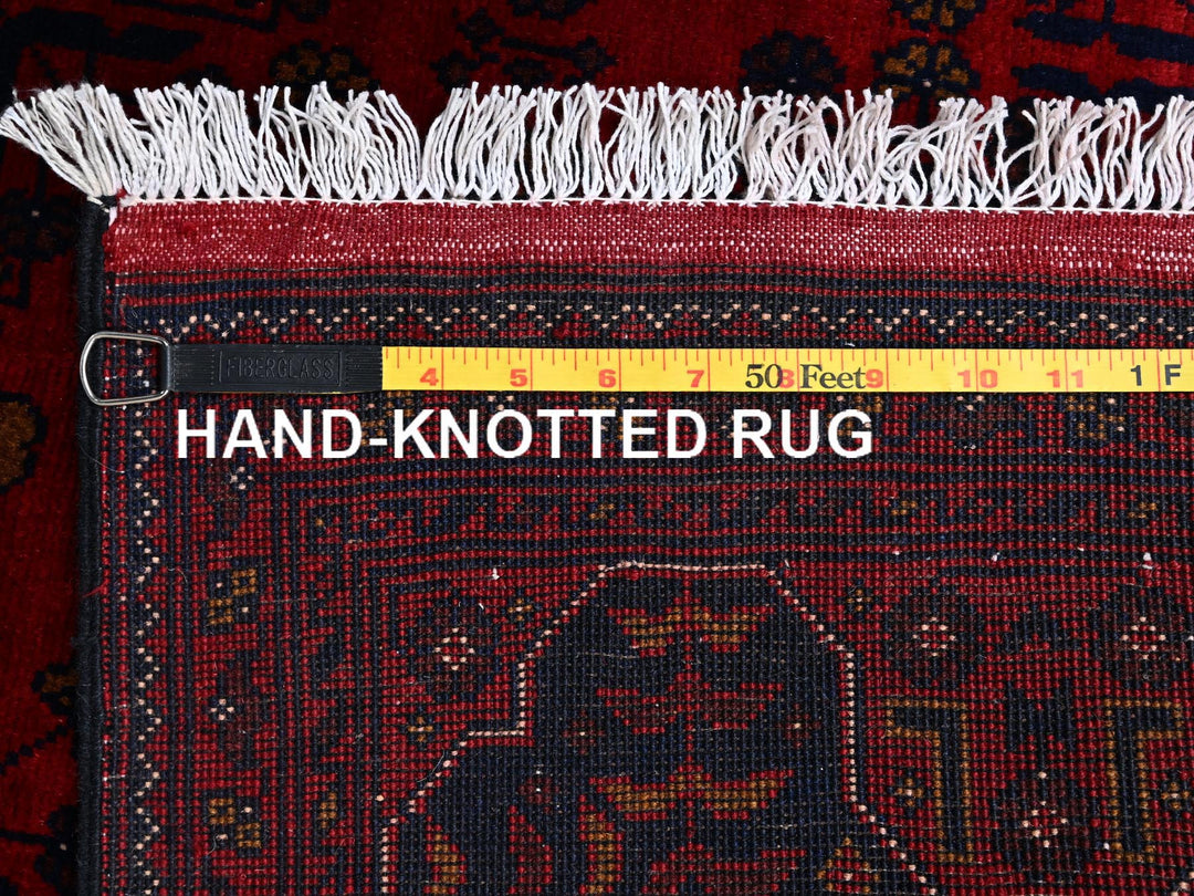 4'11" x 6'5" New Hand Knotted Red Wool Rectangle Oriental Rug - MOA1022472