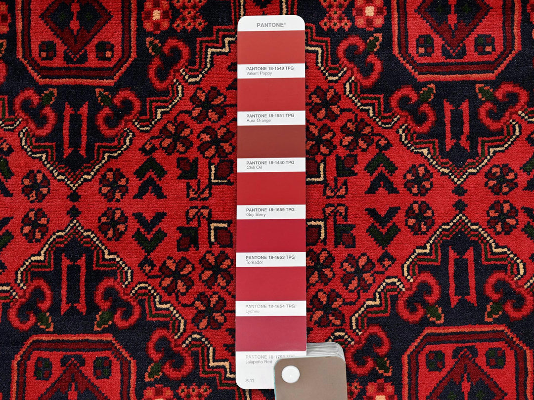 5'1" x 6'5" New Hand Knotted Red Wool Rectangle Oriental Rug - MOA1022473